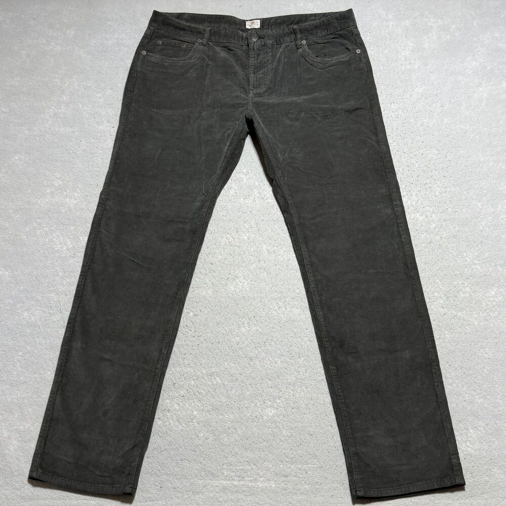 Faherty Corduroy Pants Mens 38 Gray Organic Stretch Terry 5-Pocket Straight Leg